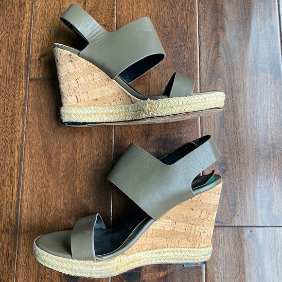 Charles David Oriel Jute Trimmed Leather Cork Wedge Sandals - 8 - Picture 9 of 13